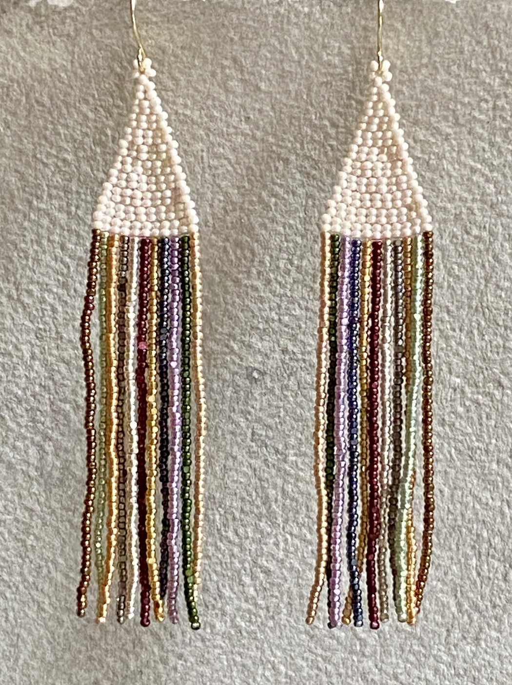 Beaded Drop Earrings - Jeweled Rainbow