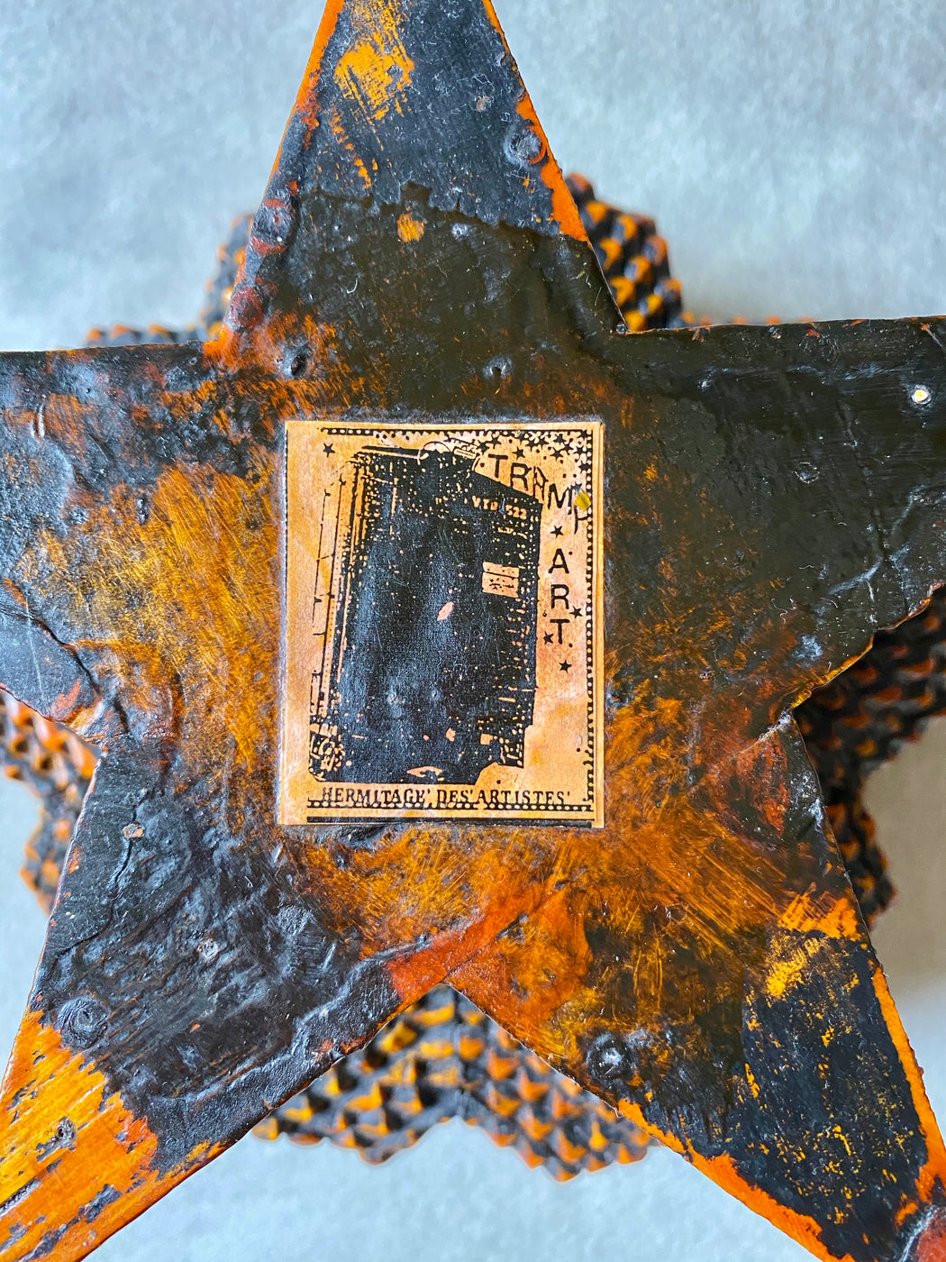Vintage Hermitage des Artistes Tramp Art Star Box