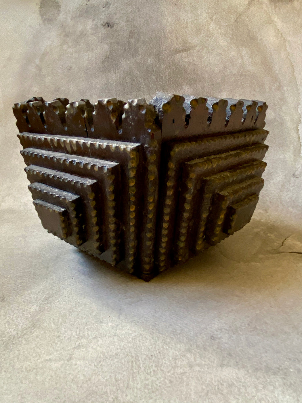 Vintage Tramp Art Cachepot