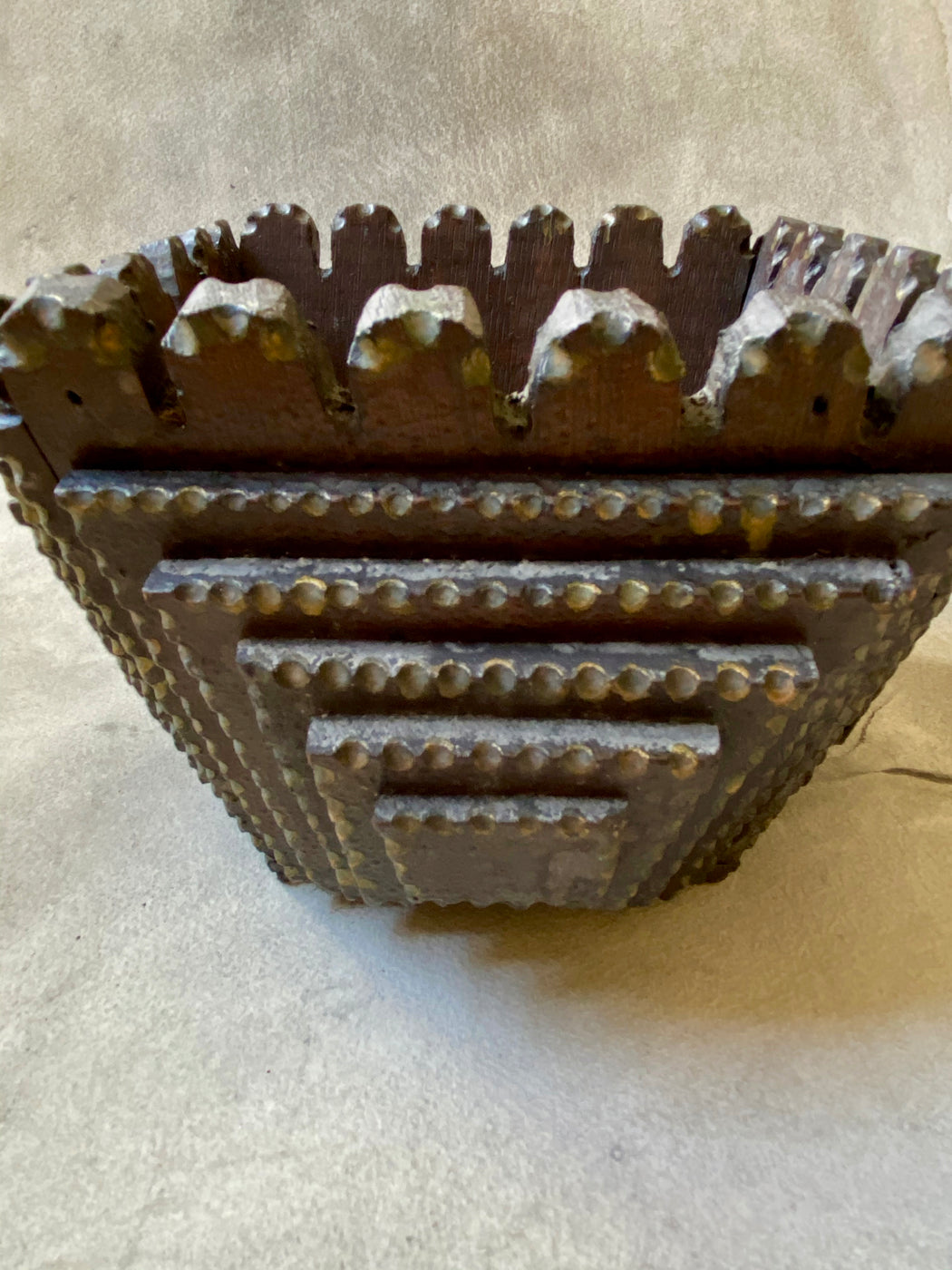 Vintage Tramp Art Cachepot
