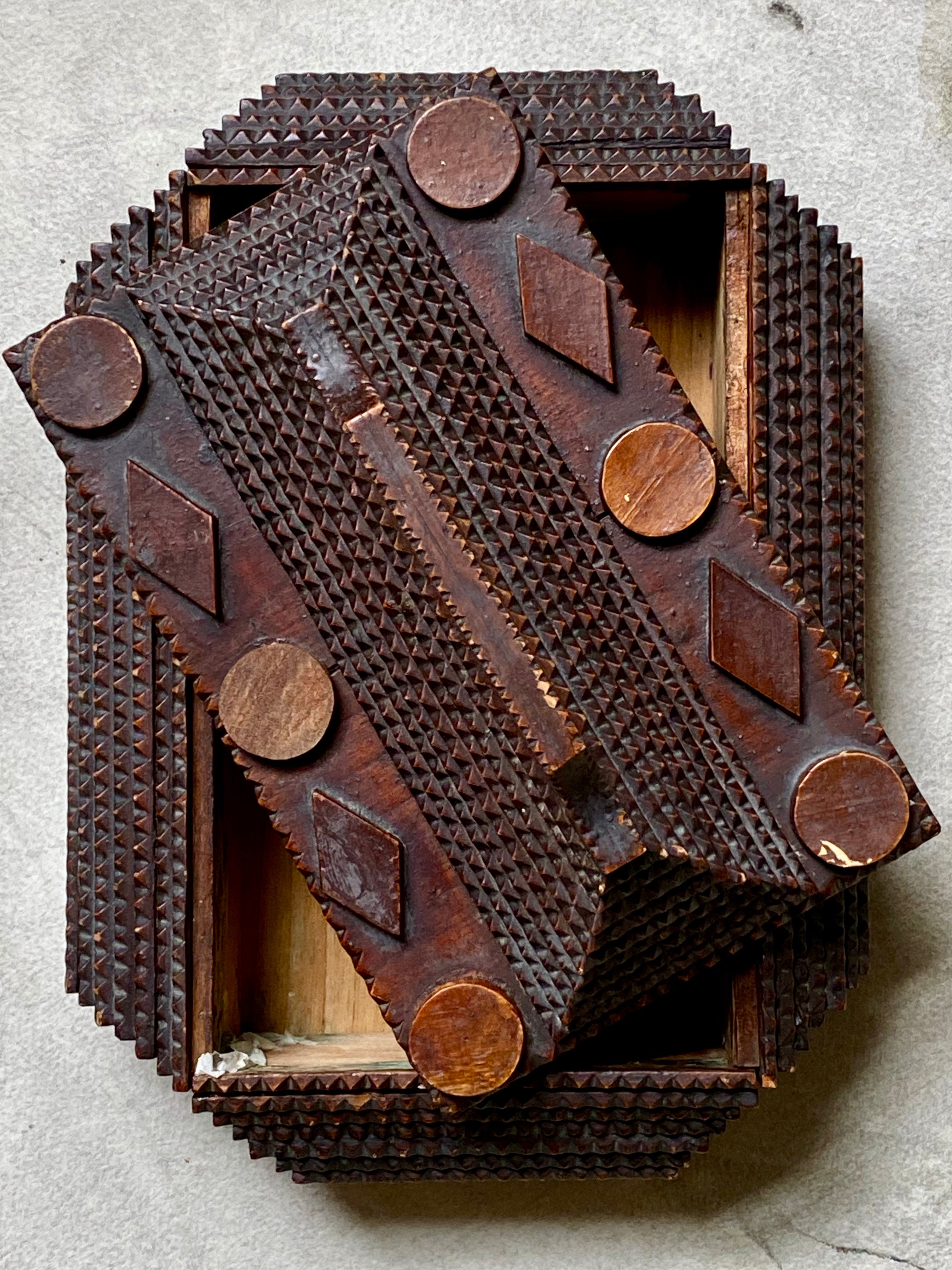 Vintage Tramp Art Handled Cigar Box Pittsburgh Mercantile vintage-tramp-art-handled-cigar-box-pittsburgh-mercantile