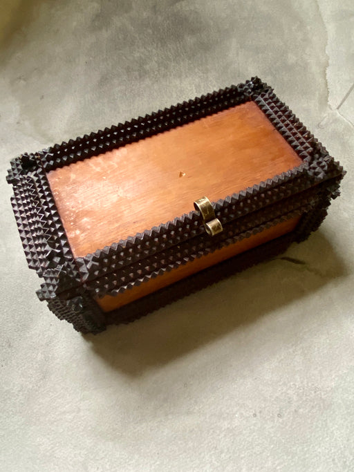Vintage Tramp Art Jewelry Box
