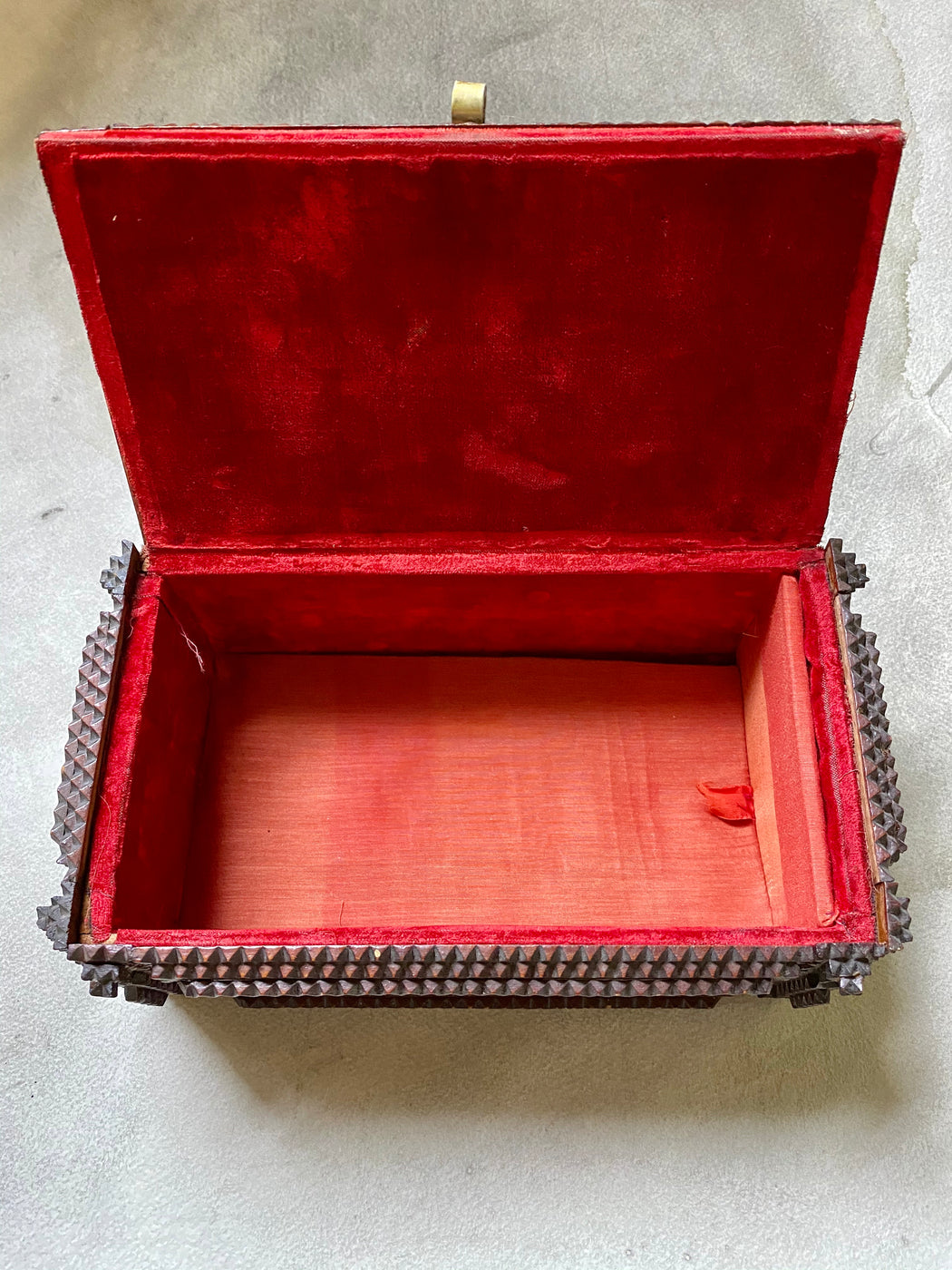 Vintage Tramp Art Jewelry Box