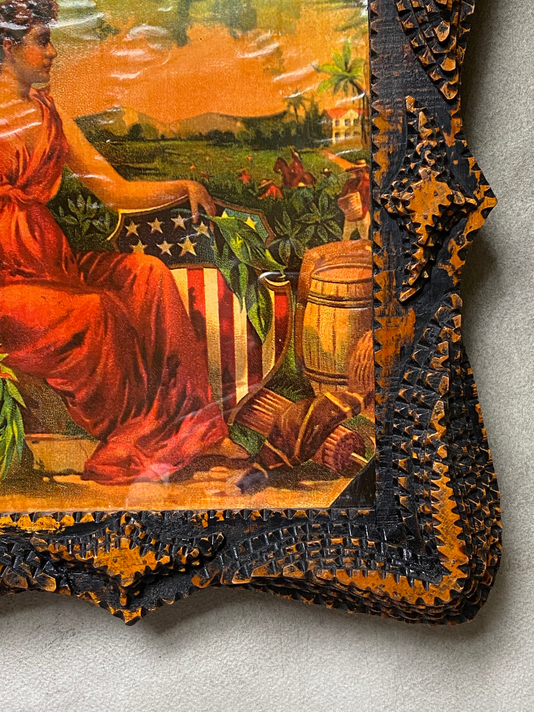 Vintage Hermitage des Artistes Tramp Art Picture Frame