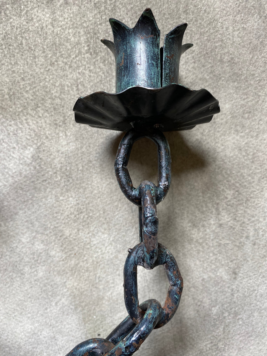 Vintage Mid-Century Chain Link Candlestick