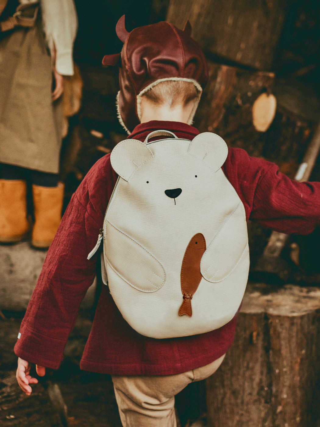 Donsje Leather "Polar Bear" Backpack