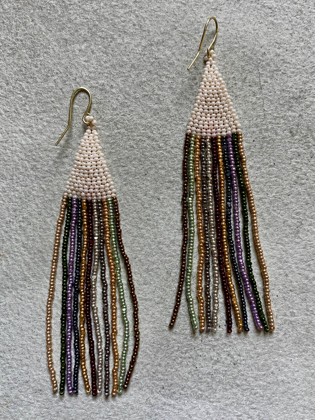Beaded Drop Earrings - Jeweled Rainbow