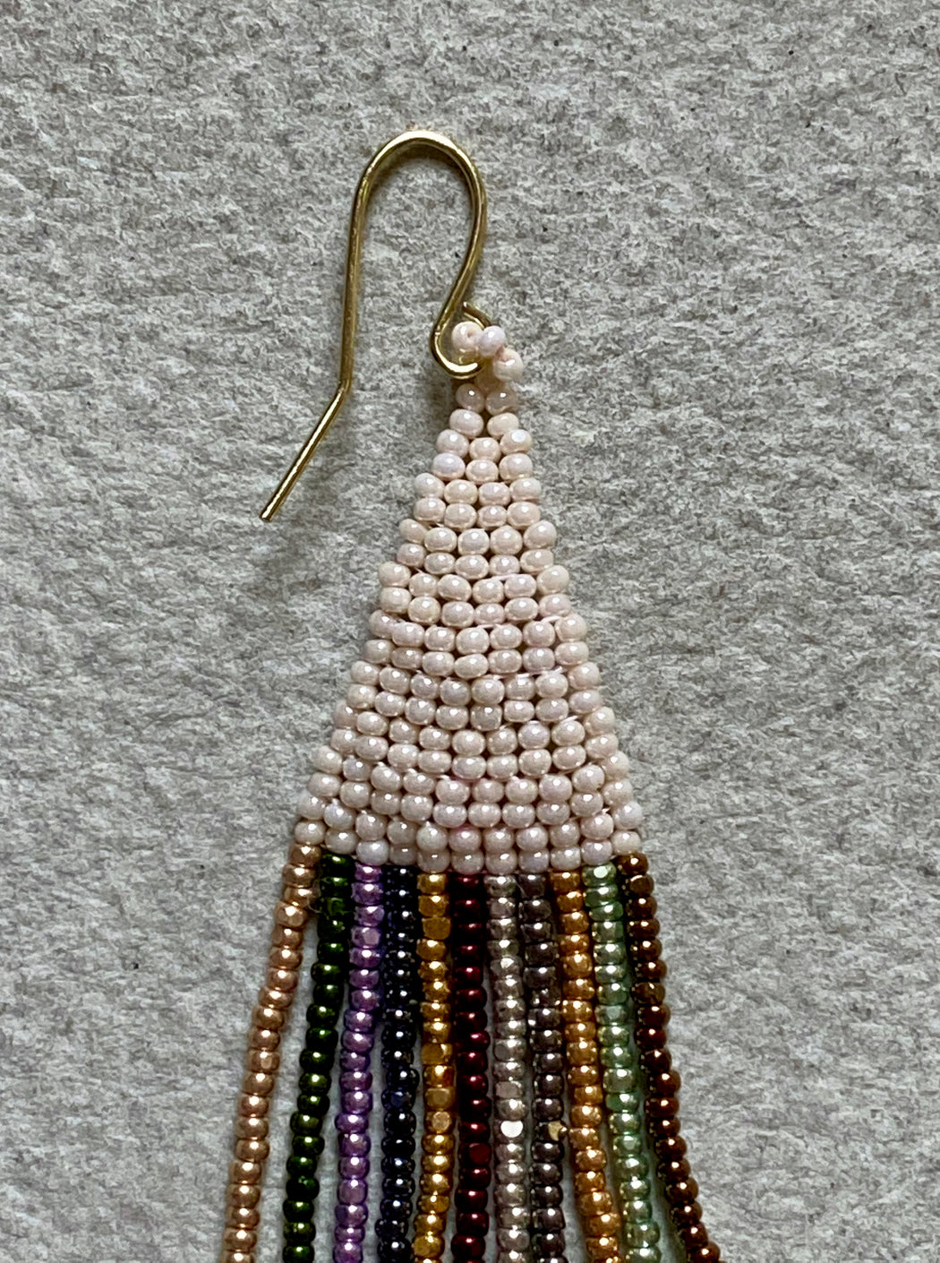Beaded Drop Earrings - Jeweled Rainbow